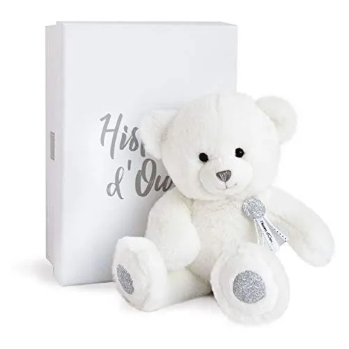 Glücksbringer Bär, weiss 24cm | Charms von DOUDOU - Plüsch Glücksbringer Bär, 24 cm groß, perfekt als Geschenk oder zum Kuscheln für Kinder und Erwachsene.
