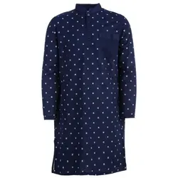 Lucky Nachthemd Nachthemd Langarm - Stehkragen blau XL