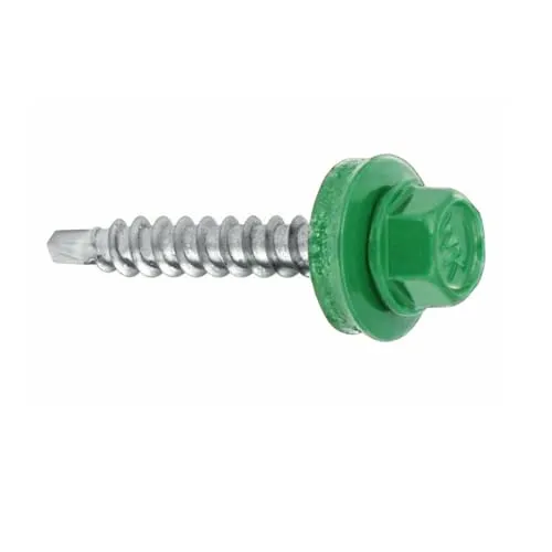 KLIMAS Trapezblech Schrauben Bohrschrauben Dach Fassadenschrauben 4,8x35mm 250 Stück - RAL: 6011 (Resedagrün)