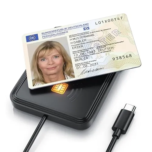 CSL USB C Chipkartenleser mit NFC in schwarz von CSL