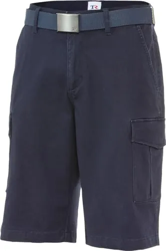 Tom Ramsey Kurze Hose Herren, Cargo Shorts Herren inkl. Gürtel, robuste Herren-Shorts aus Baumwolle mit 6 Taschen, Bermuda Shorts in Regular Fit, Marine, Gr. 56
