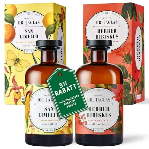 Herber Hibiskus - Bundle mit Geschenkkarton - Likör & Kräuterschnaps, alkoholfreier Aperitif mit frischem Hibiskusgeschmack und veganer Rezeptur, ideal für kreative Sommergetränke.