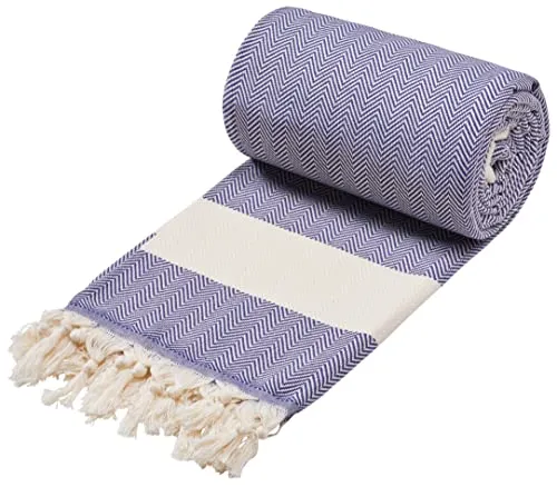 Sowel® XXXL Hamamtuch - 100% Baumwolle, 200x240 cm, Navy Blau - Frottiertücher: Hochwertiges Hamamtuch, sandabweisend und schnell trocknend, ideal für Strand, Park oder Reisen. Schadstoffgeprüfte Baumwolle mit OEKO-TEX Zertifikat.
