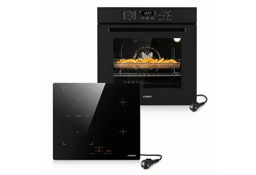KB ELEMENTS Einbauherd Set, 60cm Induktionskochfeld & Backofen, 9 Funktionen, AQUA CLEAN