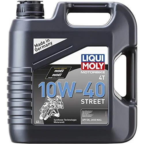 LIQUI MOLY Motorbike 4T 10W-40 Street | 4 L | Motorrad 4-Takt-Öl | Art.-Nr.: 1243, Schwarz