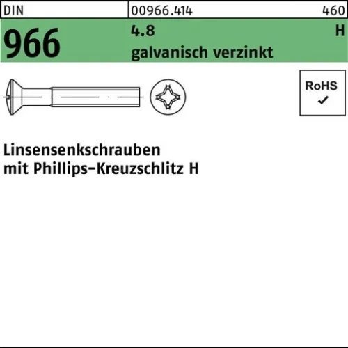 200er PACK(Stk) 000966041049040040 Linsensenkschraube DIN 966 m.Kreuzschlitz PH