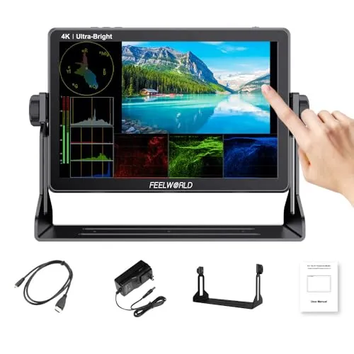 FEELWORLD LUT11S 10.1 Zoll Kamera Feld Monitor Touchscreen 3D LUT 2000nit Ultra Hell 1920X1200 3G-SDI 4K HDMI Eingang Ausgang mit F970 Externe Stromversorgung