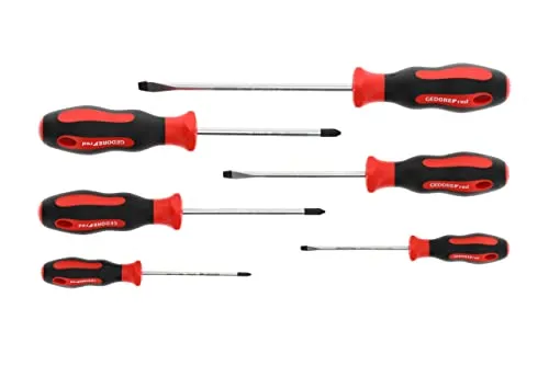 GEDORE red Schraubendreher-Set 6-teilig, Schraubenzieher-Satz Schlitz/Kreuzschlitz, 2-Komponenten-Griff, Werkzeug, R38002006