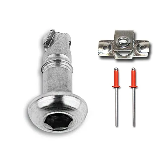 Schnellverschlüsse, Linsenkopf, Innensechskant,14 mm, Stahl, 8er Set, silber, Nietplatte