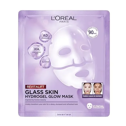 L'Oréal Paris Glass Skin Hydrogel Maske 25g - Entdecken Sie die L'Oréal Paris Glass Skin Hydrogel Maske für strahlende Haut. Diese feuchtigkeitsspendende Maske polstert die Haut auf und sorgt für einen frischen Teint. Ideal für eine einfache und effektive Anwendung!