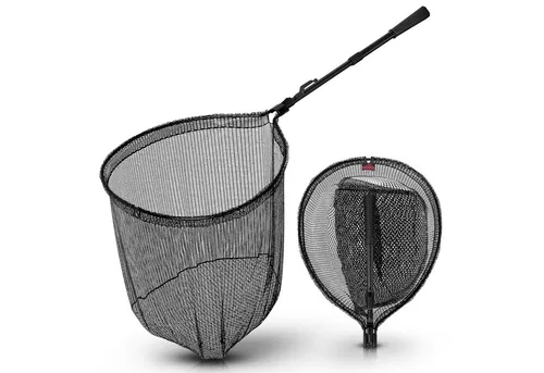 Paradox Fishing Angelkescher 1,15m - Gummierter Raubfischkescher mit großem Kopf - Kescher für Raubfischangler, gummiertes Netz für schonendes Fangen und einfaches Handling. Ideal für den Einsatz in Gewässern mit hohem Algenaufkommen.