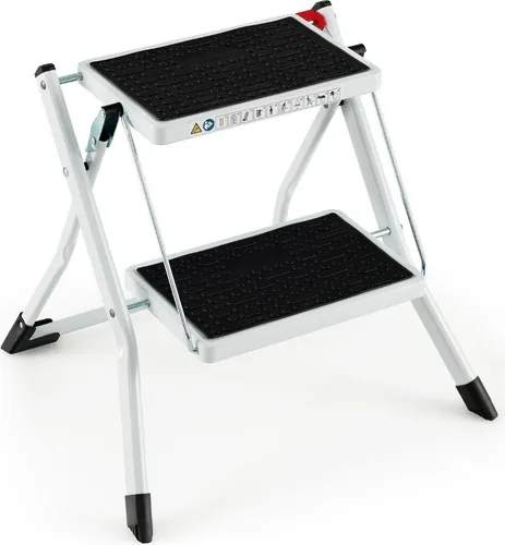 Klappbare Trittleiter, 2 Stufen, 20 cm breit, 150 kg Tragkraft