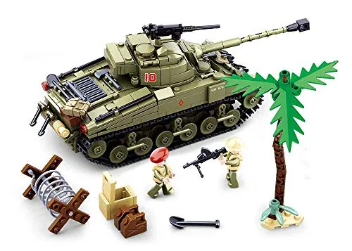 Schlacht um Tobruk WWII (790 Teile) [B0713], Spielset Klemmbausteine, Soldaten, mit Spielfigur, Army WWII, Sluban SL95583