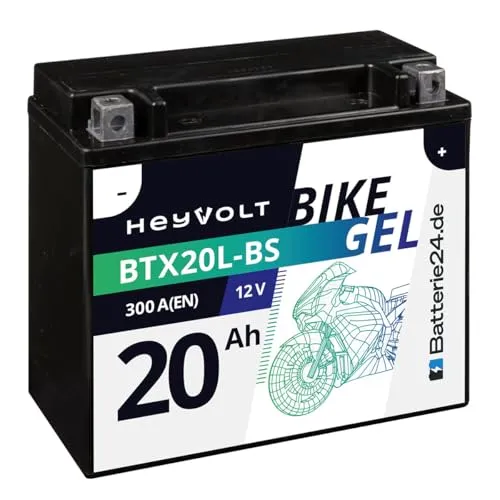 HeyVolt GEL Motorradbatterie 12V 20Ah