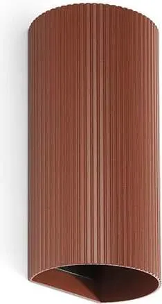 SOLE runde Wandleuchte terrakotta geriffelt 40545 in rot von FARO