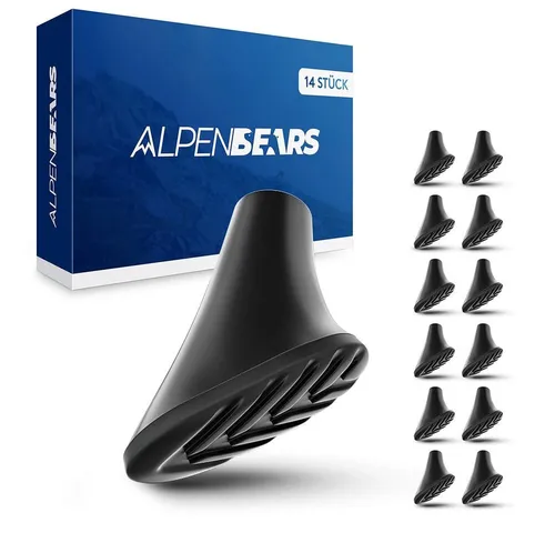 Alpen Bears Wanderstock Gummipuffer Pads für Trekkingstöcke 14 St., Amatopia Wanderstöcke Terrain Sicherheit Halt Gebirge Wandern Kies