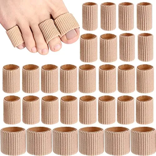 JOOTUEPO 30 Stück Zehenschutz und Fingerschutz, Silikon Zehen Kissen Tube Ärmel Weiche Gel Mais Pad zur Polsterung der Zehenblende, Hühneraugen, Hornhaut(Gemischte Größe)