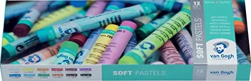 Van Gogh Weiche Pastelle - 12 Farben Starter Set - Student Artist Quality - Schlanke runde Stifte - Brillante reine Farben - Hochwertige Pigmente - Lichtechtheit - Ideal für Detail und Deckkraft