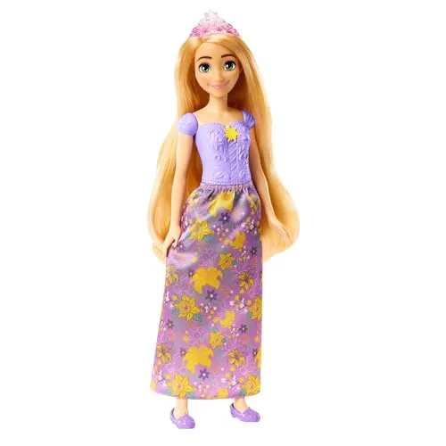 Disney Mattel Prinzessin Rapunzel Puppe, Lange Haare zum Frisieren, beweglich, HLX32