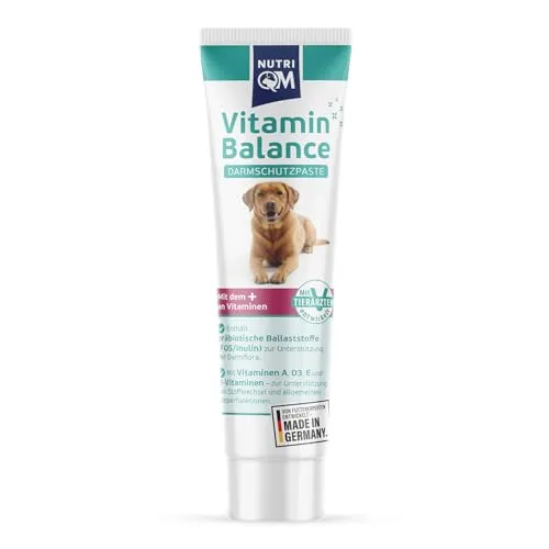 NutriQM Vet+ Vitamin Balance Darmpaste für Hunde 100g – Vitamin Paste mit B-Vitaminen, A, D3, E, Präbiotika Inulin & Kamille – Immunsystem & Stoffwechsel