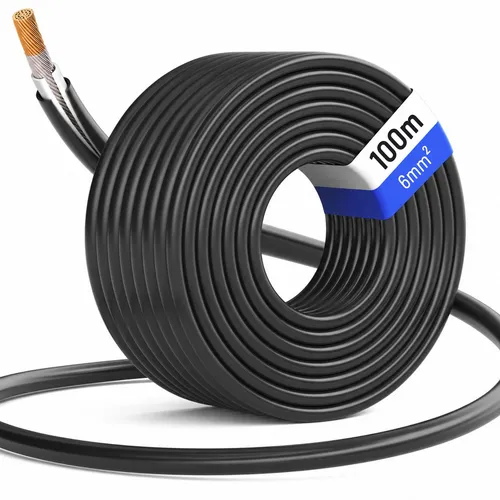 hb-digital Solarkabel 6 mm² für Solar Anlagen - 100m schwarz - Hochwertiges PV-Kabel mit hervorragender Temperaturbeständigkeit von -40 °C bis +90 °C, ideal für die zuverlässige Verbindung in Solar-Anlagen.