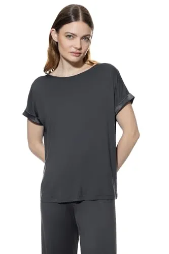 Mey Nachtwäsche Serie Pure Chic Damen Homewear-Oberteile Thunder Grey M - Schlafanzugoberteile für Damen, modisches Design aus hochwertigen, weichen Materialien für maximalen Komfort und Pflegeleichtigkeit.