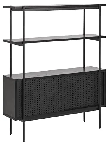 AC Design Furniture Augusta Bücherregal - Drohnen-Zubehör mit großem Stauraum hinter Schiebetüren, 1 Ablage und pflegeleichten Materialien. Maße: H: 113,8 x B: 94 x T: 27 cm.