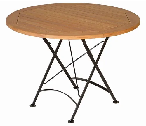 Kai Wiechmann Klapptisch Premium Teak - Wetterfester Balkontisch - Hochwertiger Klapptisch aus witterungsbeständigem Teakholz mit pulverbeschichtetem Stahlgestell, ideal für Balkon oder Garten, langlebig und pflegeleicht.