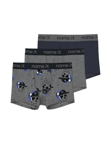 Name IT Jungen Nkmboxer 3P Mel Skull Noos, Dark Grey Melange, Numeric_122