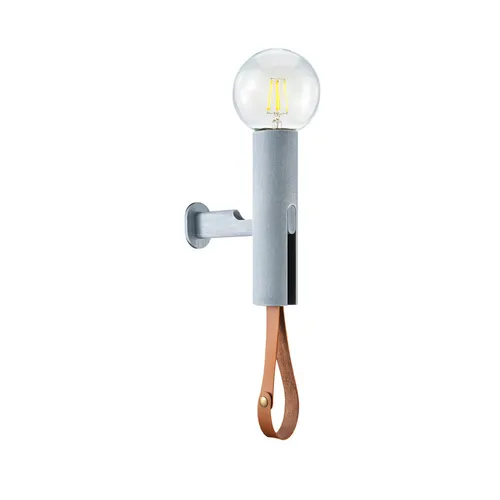 Wandlampe grau Handschlaufe Industiral Stil E27 60 Watt Innenleuchte