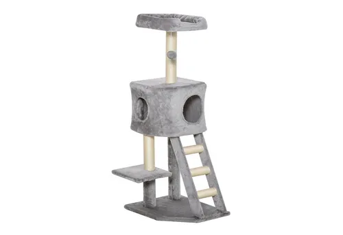 Novzep Kratzbaum Kratzbaum 120 cm mit Höhle, Plattform, Treppe & Sisalstämme