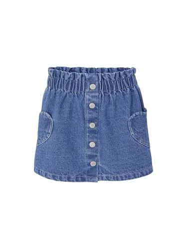 Vertbaudet Mädchen Jeansrock mit Herztasche dunkelblau 122 von Vertbaudet