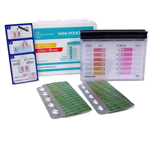 Mini-Pooltester Chlor, Brom + pH-Wert Test Analyse Schwimmbad Pool Spa Whirlpool