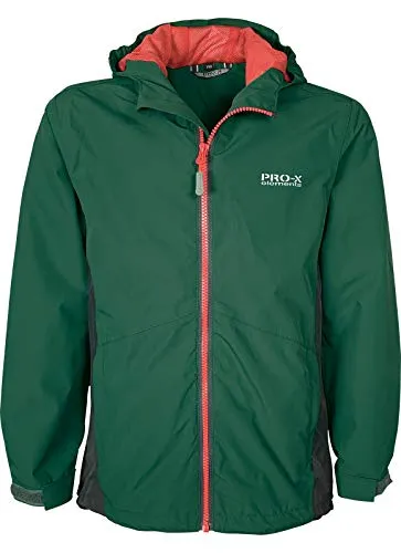 PRO-X elements Kinder Funktionsjacke OLOF I Regenjacke in Dark Blue oder Methyl Blue| Größen 116-176 | Mit 2 RV-Seitentaschen, Innentasche, angeschnittener Schirmkapuze & Verstellbare Armabschlüsse