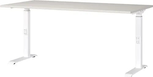 Germania Schreibtisch Mailand, höhenverstellbar, lichtgrau - Kinderschreibtisch mit manuell höhenverstellbarem Click-System, ideal für ergonomisches Arbeiten. Belastbar bis 80 kg, strapazierfähige E1-Qualitäts-Spanplatte.