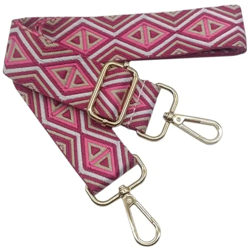 Keriocusi Verstellbarer Schultergurt für Taschen Rose, Taschengurte zum Wechseln, Taschengurt Breit mit Karabiner Gold, 80-130 cm Tragegurt Tasche für Damen Schulterriemen, Handtasche, 3.8cm, 1212