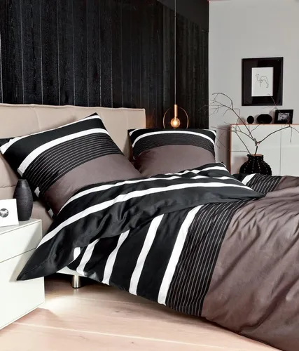 Janine Bettwäsche J. D. 8468 – Mako-Satin 2-teilig im eleganten Streifen-Design - Bettwäsche-Sets aus hochwertigem Mako-Satin, mercerisiert und hautsympathisch. Mit Marken-Reißverschluss für einfachen Bezug und einem eleganten Streifen-Design für ein stilvolles Schlafzimmer.