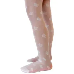 Aurellie Strumpfhose Kinderstrumpfhose mit fröhlichem Rosenmuster 20 DEN weiß 140/146