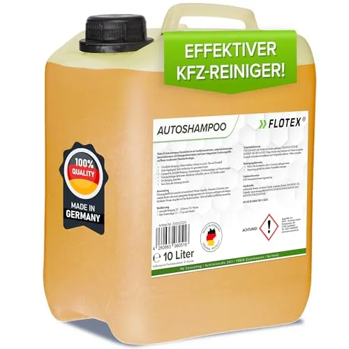 Flotex - Autoshampoo Konzentrat im praktischen 10L Kanister | Autoshampoo für Hochdruckreiniger | Autoreiniger für PKW, LKW, Wohnmobil und Motorrad