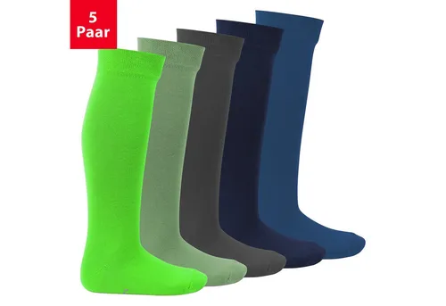 Footstar Langsocken EVERYDAY! 5 Paar Kinder Kniestrümpfe Lange Socken für Mädchen & Jungen