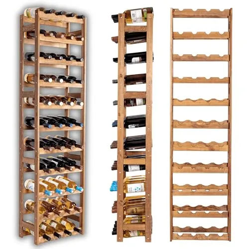 MODO24 Flaschenregal für 44 Flaschen aus Holz - Praktisches Weinregal für 44 Flaschen, stabil und flexibel. Perfekt für jede Weinsammlung und stilvolles Wohnen. Einfache Montage und langlebiges Design.