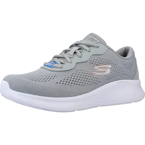 Skechers Damen Schuhe mit grauem Netzgewebe und rosa Besatz, Größe 39 EU - Bequeme Damen Sneakers mit flexibler Laufsohle und luftgekühlter Memory-Schaum Innensohle für optimalen Tragekomfort.
