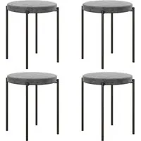 HOMCOM 4er-Set Stapelbare Esszimmerhocker mit Samtoptik in grau von HOMCOM