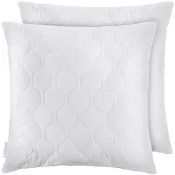 Gentle North Microfaserkissen Kopfkissen- 2er Set Kissen für Bett und als Dekokissen, Füllung: 100% Polyester, Seitenschläfer, Seitschläfer, Rückenschläfer, Bauchschläfer, Reißverschluss für Füllung - waschbar - allergikerfreundlich 60 cm x 60 cm