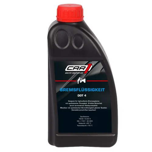 Bremsflüssigkeit DOT 4 1L Car1 synthetisch für Brems- und Kupplungssysteme