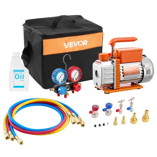 VEVOR Vakuumpumpe mit Manometer 99L/min – 1-stufige Vacuum Pump Kit