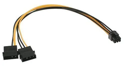 Strom Adapter PCIe PCI Express 6 pol auf 2x 4pol 30cm