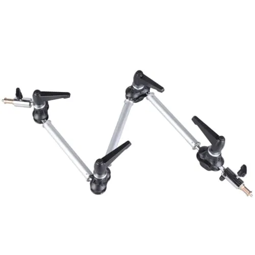 Walimex 3-flex Auslegearm mit 2 Spigots, 80cm - Fotostudio Zubehör, dreifach-flexibler Gelenkarm mit zwei Spigots für individuelle Positionierung von Studiohelfern bis 2kg.