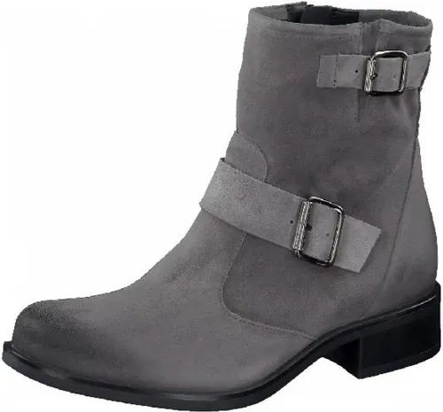 Paul Green Damen Stiefelette - Graue Biker Boots für den Übergang - Wanderschuhe mit Leder-Innenmaterial und rutschfester TPU-Sohle, ideal für stilvolle und bequeme Ausflüge in der Übergangszeit.