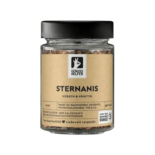 Bremer Gewürzhandel Sternanis, ganz, aromatische Würze für Tee, Glühwein, Punsch und Bowle, 50g im Glas